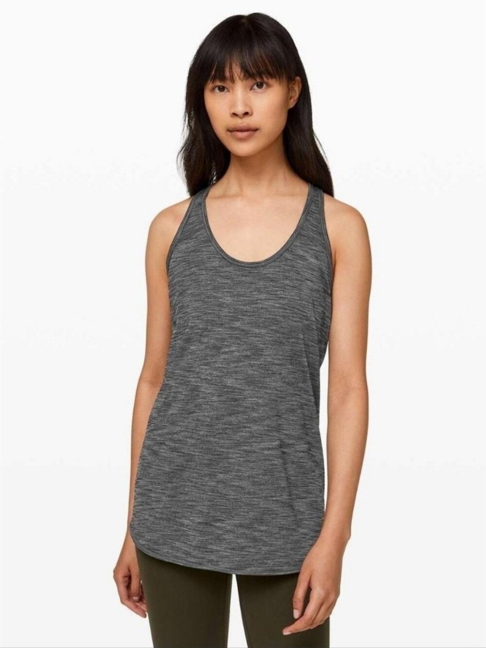Lululemon Essential Tank Pleated Racerback Sleeveless Athletic Top Size 6 Gray